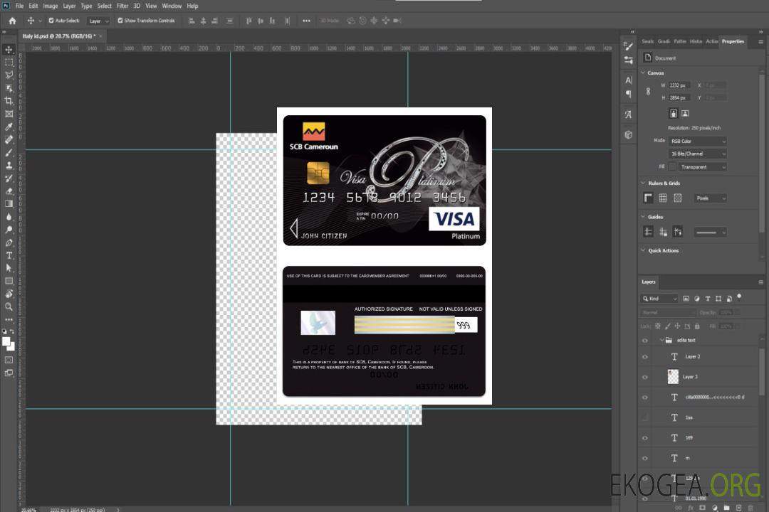 Carte visa platine de la banque SCB du Cameroun template Carte visa platine de la banque SCB du Cameroun template